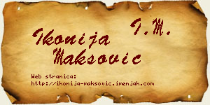 Ikonija Maksović vizit kartica